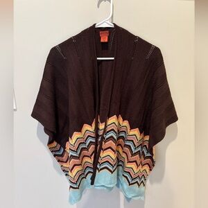 Missoni for Target Brown Wool Chevron Printed Shall One Size
